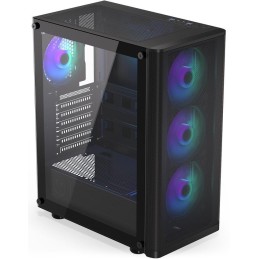 Endorfy skříň Ventum 200 ARGB/ 4x120mm ARGB PWM fan / 2xUSB / tvrzené sklo / černá