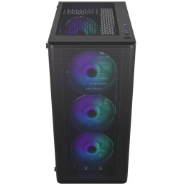 Endorfy skříň Ventum 200 ARGB/ 4x120mm ARGB PWM fan / 2xUSB / tvrzené sklo / černá