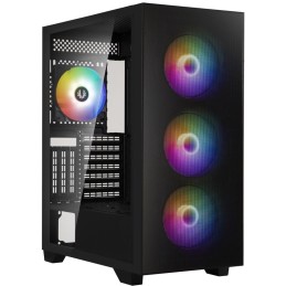 BitFenix skříň Flow FRGB/ ATX / 4x120mm FRGB fan / 2xUSB 3.0  / tvrzené sklo / černá