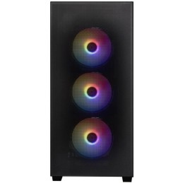 BitFenix skříň Flow FRGB/ ATX / 4x120mm FRGB fan / 2xUSB 3.0  / tvrzené sklo / černá