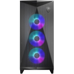 MSI skříň MPG GUNGNIR 300R AIRFLOW/ bez zdroje/ levé temperované sklo/ 4x 120 mm A-RGB fan/ 1x USB-C/ 2x USB3.2/ černá