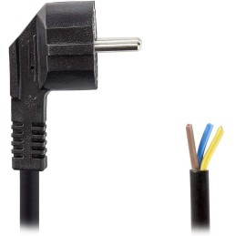 NEDIS napájecí kabel/ Typ F zástrčka - otevřený/ přímý/ úhlový/ černý/ bulk/ 3m