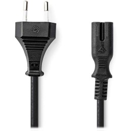 NEDIS napájecí kabel pro adaptéry/ Euro zástrčka - konektor IEC-320-C7/ přímý-přímý/ dvoulinka/ černý/ bulk/ 0,5m