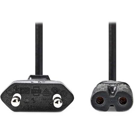 NEDIS napájecí kabel pro adaptéry/ Euro zástrčka - konektor IEC-320-C7/ přímý-přímý/ dvoulinka/ černý/ bulk/ 1m