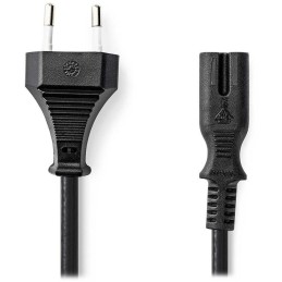 NEDIS napájecí kabel pro adaptéry/ Euro zástrčka - konektor IEC-320-C7/ přímý-přímý/ dvoulinka/ černý/ bulk/ 1m