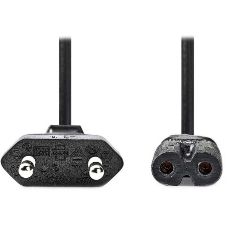 NEDIS napájecí kabel pro adaptéry/ Euro zástrčka - konektor IEC-320-C7/ přímý-přímý/ dvoulinka/ černý/ bulk/ 2m