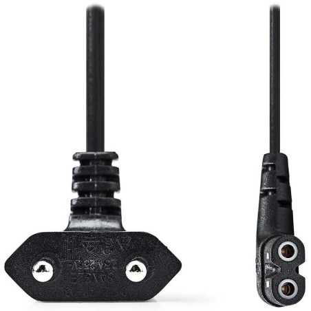NEDIS napájecí kabel pro adaptéry/ Euro zástrčka - konektor IEC-320-C7/ úhlový-úhlový/ dvoulinka/ černý/ bulk/ 3m