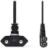 Kabel zasilający NEDIS do adapterów/wtyczka Euro - złącze IEC-320-C7/kątowy-kątowy/dwużyłowy/czarny/luzem/3m
