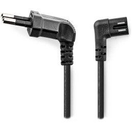 NEDIS napájecí kabel pro adaptéry/ Euro zástrčka - konektor IEC-320-C7/ úhlový-úhlový/ dvoulinka/ černý/ bulk/ 3m