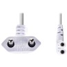 NEDIS napájací kábel pre adaptéry/ Euro zástrčka - konektor IEC-320-C7/ uhlový-uhlový/ dvojlinka/ biely/ bulk/ 3m