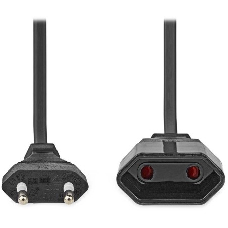 NEDIS napájecí kabel pro adaptéry/ Euro zástrčka - Euro zásuvka/ přímý-přímý/ dvoulinka/ černý/ bulk/ 2m