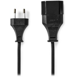 NEDIS napájecí kabel pro adaptéry/ Euro zástrčka - Euro zásuvka/ přímý-přímý/ dvoulinka/ černý/ bulk/ 2m