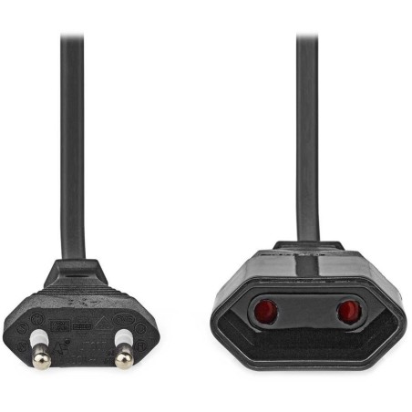NEDIS napájecí kabel pro adaptéry/ Euro zástrčka - Euro zásuvka/ přímý-přímý/ dvoulinka/ černý/ bulk/ 5m