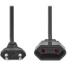 Kabel zasilający NEDIS do adapterów/wtyczka Euro - gniazdo Euro/prosty-prosty/dwużyłowy/czarny/luzem/5m
