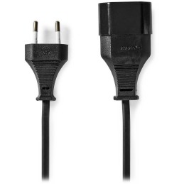 NEDIS napájecí kabel pro adaptéry/ Euro zástrčka - Euro zásuvka/ přímý-přímý/ dvoulinka/ černý/ bulk/ 5m