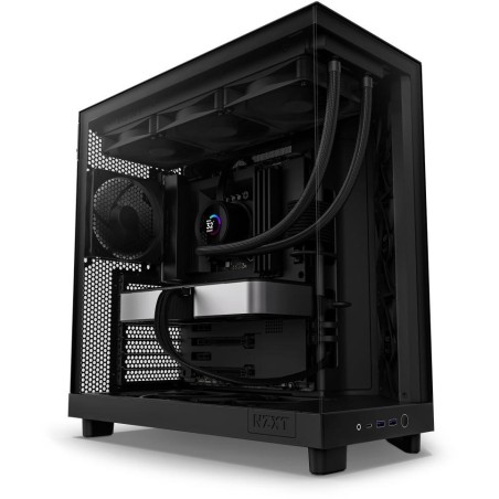 NZXT skříň H6 Flow dvoukomorová / MidT / 3x120mm fan / 2xUSB 3.2 / USB-C / prosklená bočnice i čelo / černá