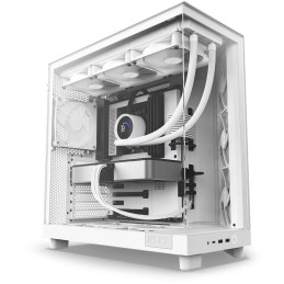 NZXT skříň H6 Flow dvoukomorová / MidT / 3x120mm fan / 2xUSB 3.2 / USB-C / prosklená bočnice i čelo / bílá