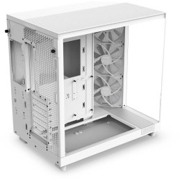 NZXT skříň H6 Flow dvoukomorová / MidT / 3x120mm fan / 2xUSB 3.2 / USB-C / prosklená bočnice i čelo / bílá