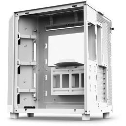 NZXT skříň H6 Flow dvoukomorová / MidT / 3x120mm fan / 2xUSB 3.2 / USB-C / prosklená bočnice i čelo / bílá