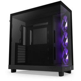 NZXT skříň H6 Flow RGB dvoukomorová / MidT / 3x120mm RGB fan / 2xUSB 3.2 / USB-C / prosklená / černá
