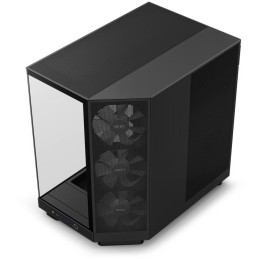 NZXT skříň H6 Flow RGB dvoukomorová / MidT / 3x120mm RGB fan / 2xUSB 3.2 / USB-C / prosklená / černá
