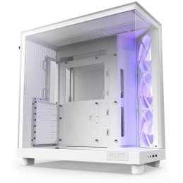 NZXT skříň H6 Flow RGB dvoukomorová / MidT / 3x120mm RGB fan / 2xUSB 3.2 / USB-C / prosklená / bílá