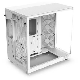 NZXT skříň H6 Flow RGB dvoukomorová / MidT / 3x120mm RGB fan / 2xUSB 3.2 / USB-C / prosklená / bílá