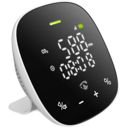 NEDIS Wi-Fi chytrý monitor kvality ovzduší/ včetně displeje/ Oxid uhličitý (CO2)/ teplota / vlhkost/ černo-bílý