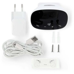 NEDIS Wi-Fi chytrý monitor kvality ovzduší/ včetně displeje/ Oxid uhličitý (CO2)/ teplota / vlhkost/ černo-bílý