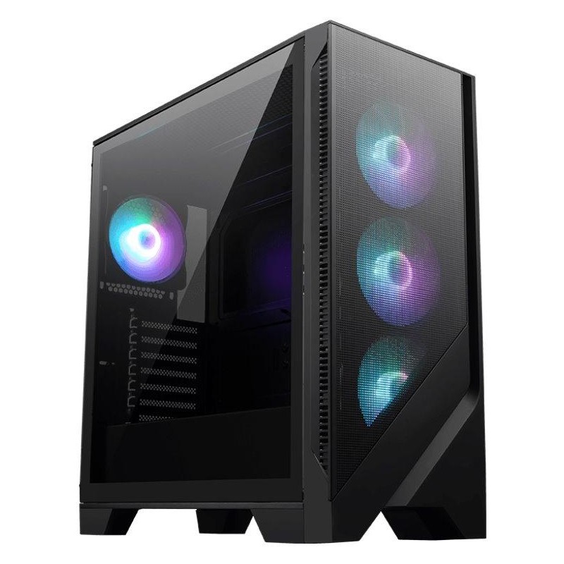 MSI skříň MAG FORGE 320R AIRFLOW/ bez zdroje/ levé temperované sklo/ 4x 120 mm A-RGB fan/ 2x USB3.2/ černá