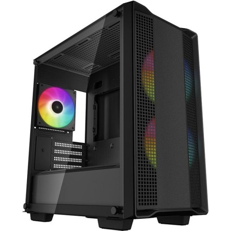 DEEPCOOL skříň CC360 ARGB / MicroATX / 3x120 ARGB fan / USB 2.0 / USB 3.0 / tvrzené sklo / černá