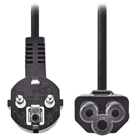 NEDIS napájecí kabel/ Typ F Zástrčka - IEC-320-C5/ přímý/ úhlový/ trojlístek/ černý/ bulk/ 2m