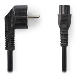 NEDIS napájecí kabel/ Typ F Zástrčka - IEC-320-C5/ přímý/ úhlový/ trojlístek/ černý/ bulk/ 2m