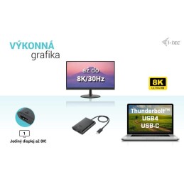 I-tec USB-C Dual 4K/60Hz (single 8K/30Hz) HDMI video adaptér