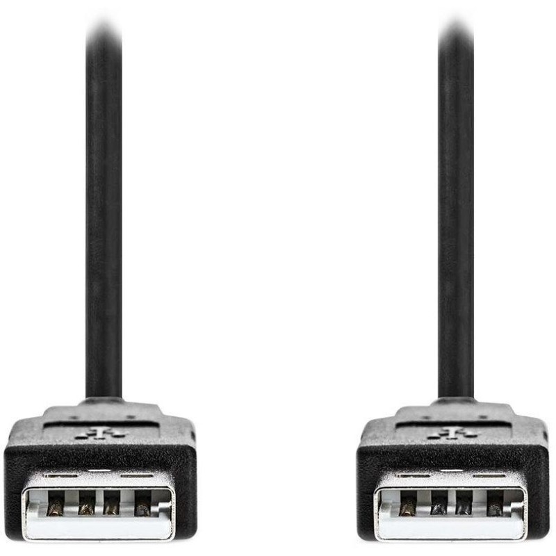 NEDIS kabel USB 2.0/ zástrčka USB-A - zástrčka USB-A/ černý/ bulk/ 1m