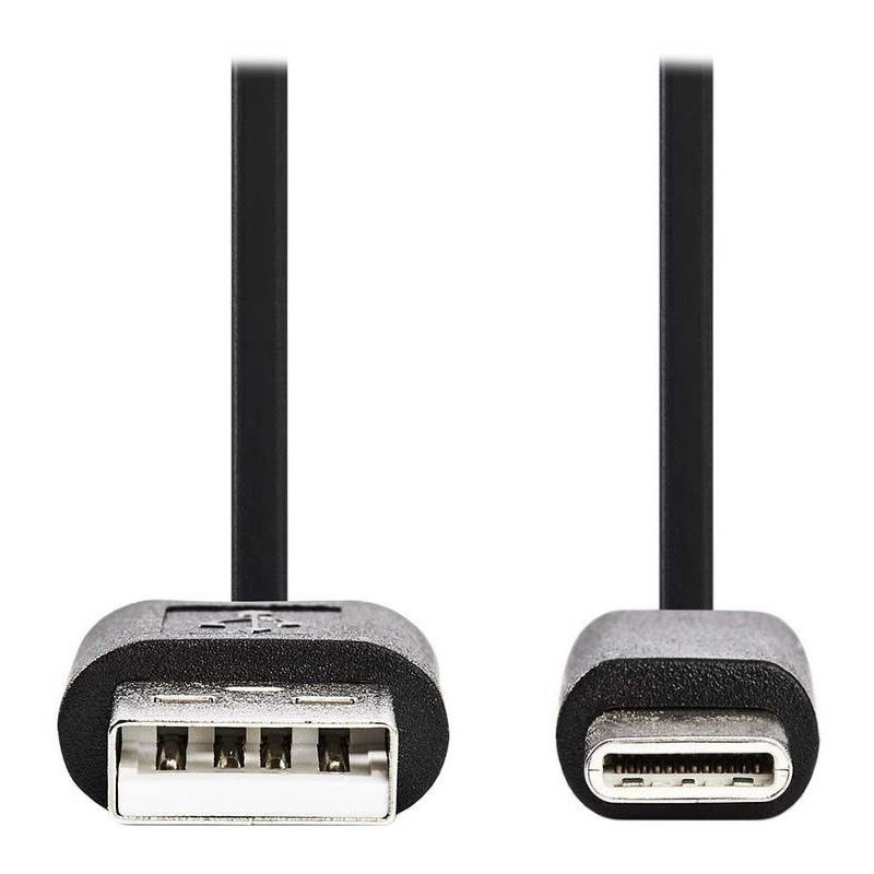 NEDIS kabel USB 2.0/ zástrčka USB-C - zástrčka USB-A/ černý/ blistr/ 10cm