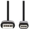 Kabel NEDIS USB 2.0/wtyczka USB-C - wtyczka USB-A/czarny/blister/10cm