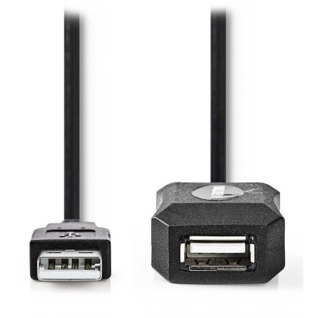 NEDIS prodlužovací aktivní kabel USB 2.0/ zástrčka USB-A - zásuvka USB-A/ černý/ bulk/ 10m