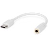 NEDIS USB 2.0 adaptér/ USB-C zástrčka - 3,5 mm zásuvka/ okrúhly/ biely/ blister/ 10 cm