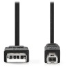 NEDIS USB 2.0 Kabel / USB-A Stecker - USB-B Stecker / für Drucker etc. / schwarz / lose / 5m