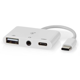 NEDIS USB 2.0 multiport adaptér/ zástrčka USB-C/ zásuvka USB-A/ zásuvka USB-C/ zásuvka 3,5 mm/ 480 Mbps/ kulatý/ blistr