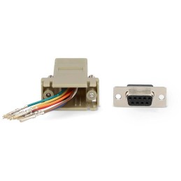 NEDIS serial adaptér/ zásuvka D-SUB 9-Pin - zásuvka RJ45/ pooniklovaný/ slonovinová kost/ blistr