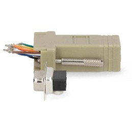 NEDIS serial adaptér/ zásuvka D-SUB 9-Pin - zásuvka RJ45/ pooniklovaný/ slonovinová kost/ blistr