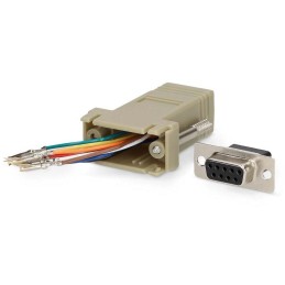 NEDIS serial adaptér/ zásuvka D-SUB 9-Pin - zásuvka RJ45/ pooniklovaný/ slonovinová kost/ blistr