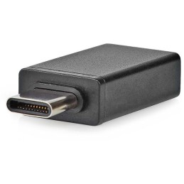 NEDIS USB-C adaptér/ USB 3.2 Gen 1/ zástrčka USB-C/ zásuvka USB-A/ 5 Gbps/ OTG/ kulatý/ poniklovaný/ černý/ blistr