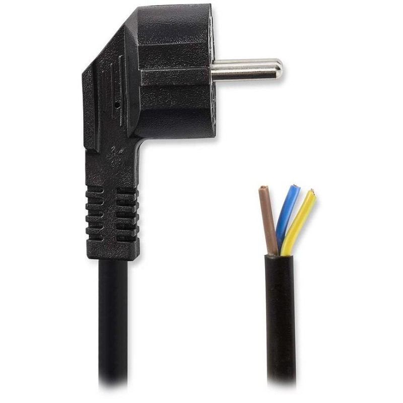 NEDIS napájecí kabel/ zástrčka Typ F/ úhlový - přímý/ poniklovaný/ černý/ bulk/ 1,8m