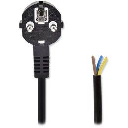 NEDIS napájecí kabel/ zástrčka Typ F/ úhlový - přímý/ poniklovaný/ černý/ bulk/ 1,8m