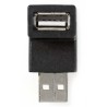 NEDIS USB 2.0 Adapter / USB-A Stecker - USB-A Buchse / 480 Mbit/s / rund / vernickelt / PVC / schwarz / Blister