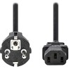 NEDIS napájací kábel 230V/ prípojný 10A/ konektor IEC-320-C13/ priama zástrčka Schuko/ čierny/ bulk/ 2m