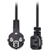 NEDIS power cable 230V/ 10A connection/ angled IEC-320-C13 connector/ angled Schuko plug/ black/ bulk/ 2m